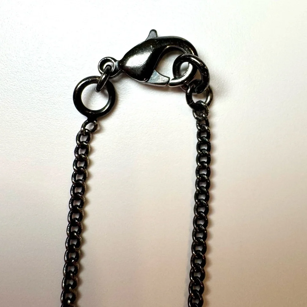 Rare Chanel Crystal Baguette & Pearl CC Logo Pendant Long Statement Necklace